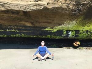 transition to retirement-meditating on the beach