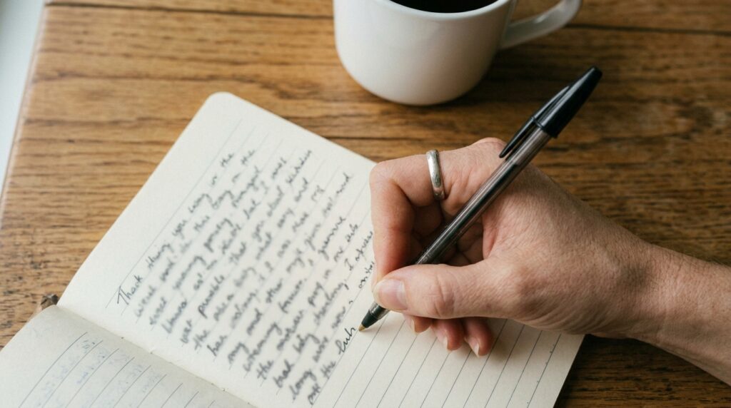 how to practice retirement-a hand writing with a pen in a notebook